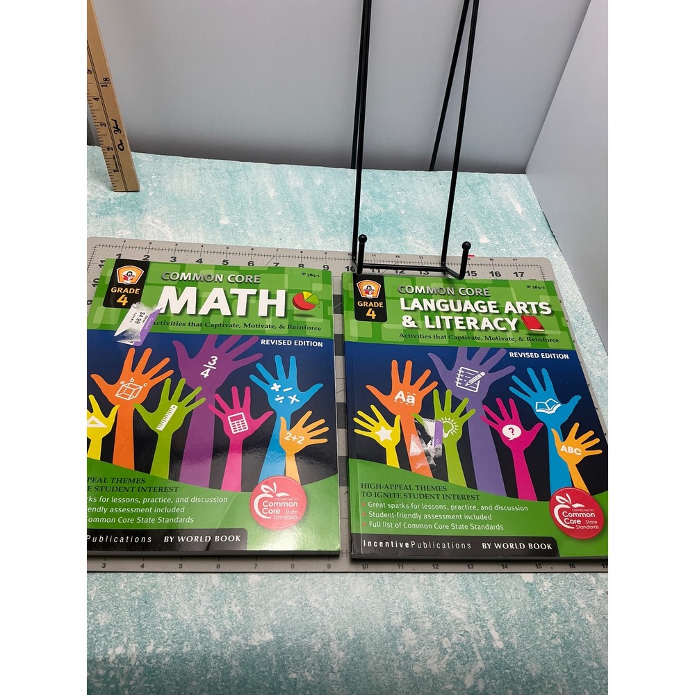 World Book Grade 4 Common Core Math and Language Arts Workbook Set of 2